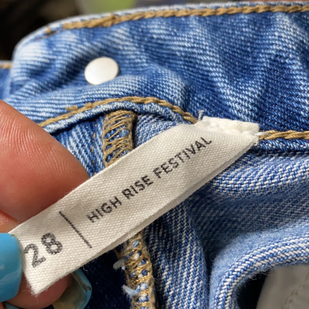 PACSUN HIGH RISE FESTIVAL DISTRESSED SHORTS - Picture 10 of 10